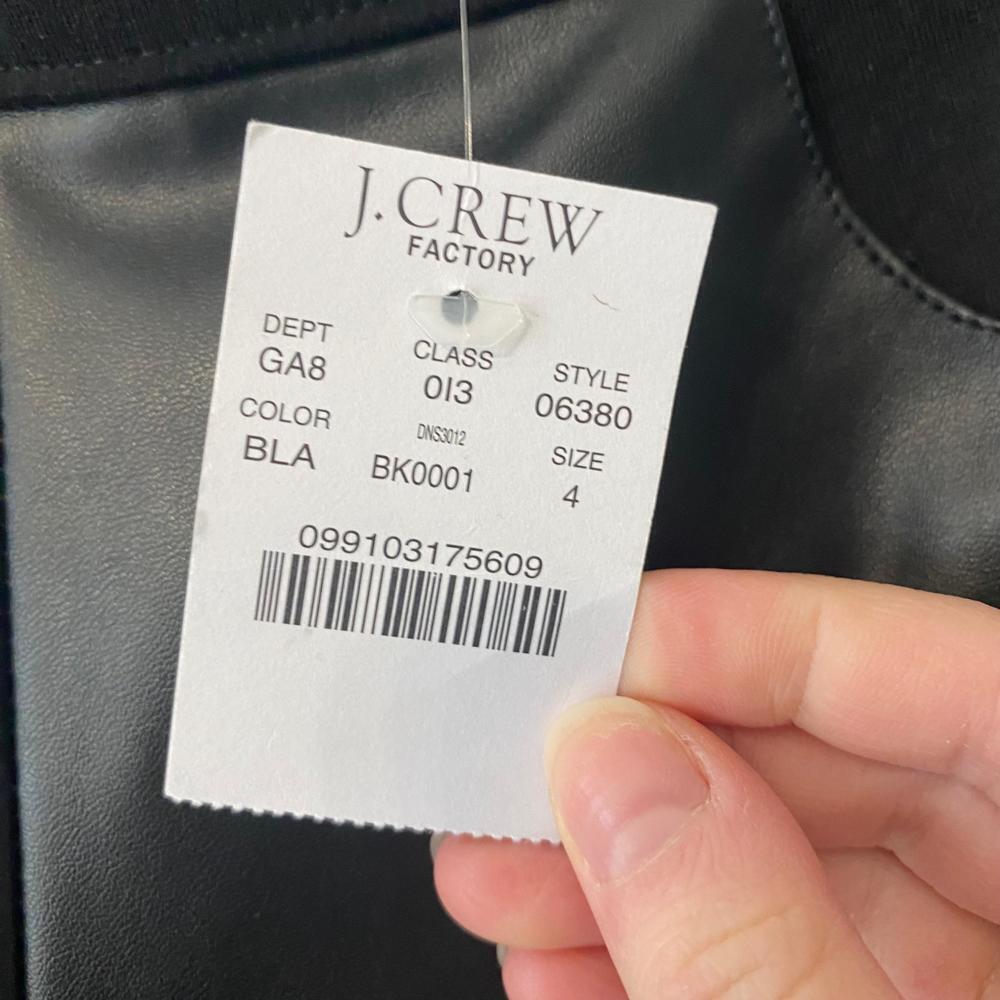 J. Crew Size 4 Fake‎ Leather Skinny Ankle Black Pants - Picture 2 of 7